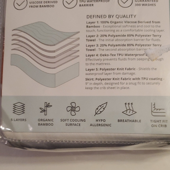 Organic Crib Sheet & Mattress Protector - White - Picture 3 of 8